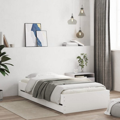 Vidaxl Bed Frame With Drawers Without Mattress White 90X190 Cm Single from B&Q