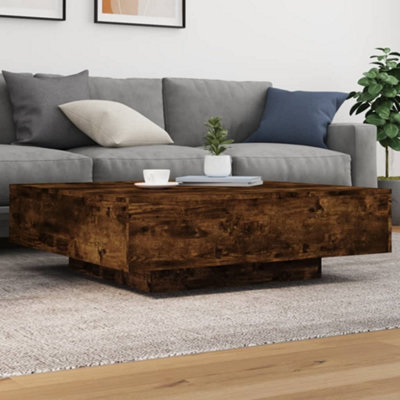 B&Q -  Coffee Table With Led Lights Smoked Oak 100X100X31 Cm