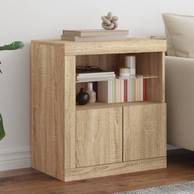 Vidaxl Sideboard With Led Lights Sonoma Oak 60.5X37X67 Cm from B&Q
