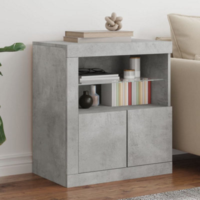 B&Q -  Sideboard With Led Lights Concrete Grey 60.5X37X67 Cm