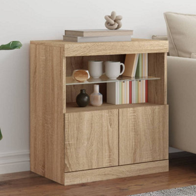 B&Q -  Sideboard With Led Lights Sonoma Oak 60X37X67 Cm