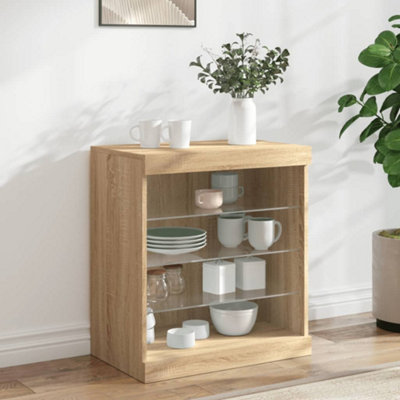 Vidaxl Sideboard With Led Lights Sonoma Oak 60.5X37X67 Cm from B&Q