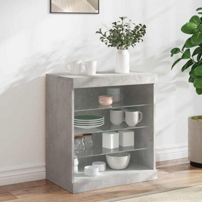 B&Q -  Sideboard With Led Lights Concrete Grey 60.5X37X67 Cm