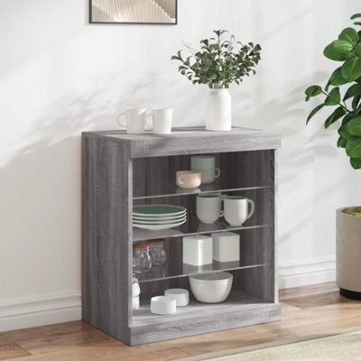 VIDAXL Sideboard LED Grey Engineered Wood Extra Small - Image 3