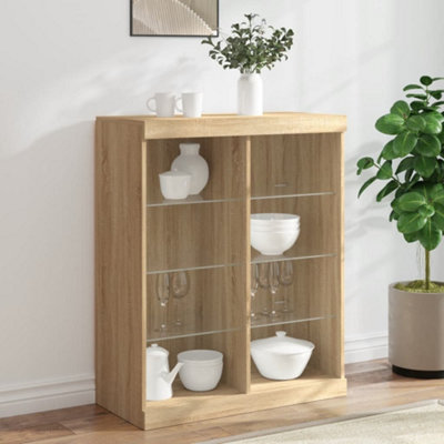 vidaXL Sideboard - Sonoma Oak - 100 x 81 x 37cm - Brown - Image 4