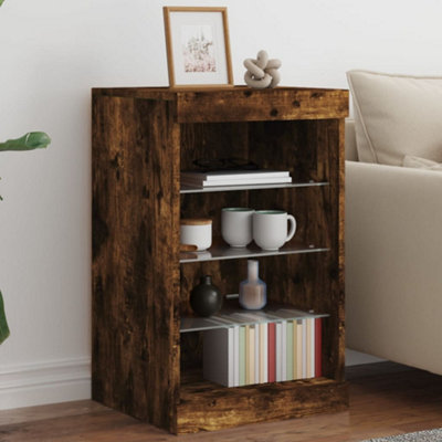 B&Q -  Sideboard With Led Lights Smoked Oak 41X37X67 Cm
