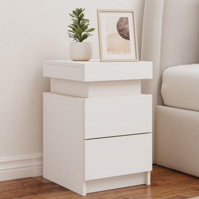 Vidaxl Bedside Cabinets With Led Lights 2 Pcs White 35X39X55 Cm from B&Q