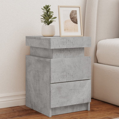 B&Q -  Bedside Cabinets With Led Lights 2 Pcs Concrete Grey 35X39X55 Cm