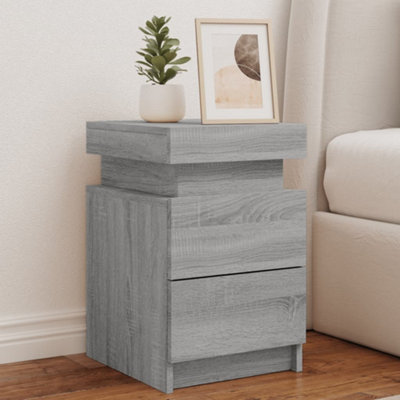 B&Q -  Bedside Cabinet With Led Lights Grey Sonoma 35X39X55 Cm