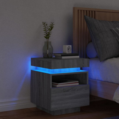 Vidaxl Bedside Cabinet With Led Lights Grey Sonoma 40X39X48.5 Cm from B&Q
