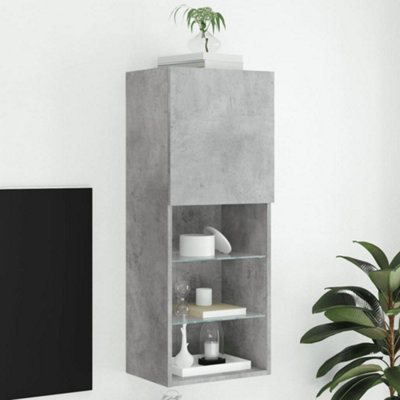 B&Q -  Tv Cabinet With Led Lights Concrete Grey 40.5X30X102 Cm