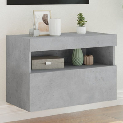 B&Q -  Tv Wall Cabinet With Led Lights Concrete Grey 60X30X40 Cm