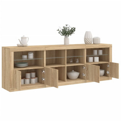 Vidaxl Sideboard With Led Lights Sonoma Oak 202X37X67 Cm from B&Q