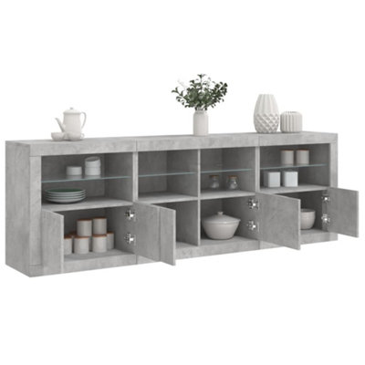 B&Q -  Sideboard With Led Lights Concrete Grey 202X37X67 Cm