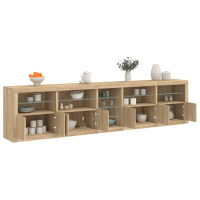 Vidaxl Sideboard With Led Lights Sonoma Oak 283X37X67 Cm from B&Q