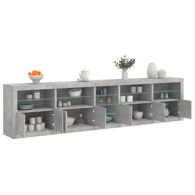 B&Q -  Sideboard With Led Lights Concrete Grey 283X37X67 Cm