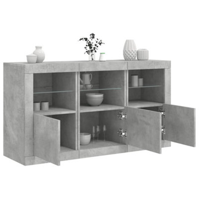B&Q -  Sideboard With Led Lights Concrete Grey 123X37X67 Cm