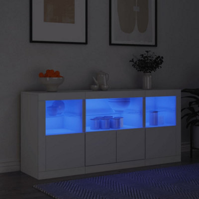 Vidaxl (White) Sideboard With Led Lights Home Cupboard Storage Side Cabinet Highboard - Image 4