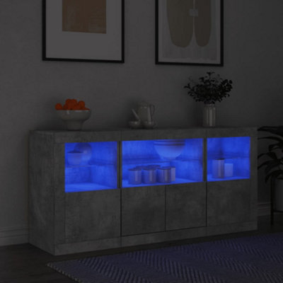 B&Q -  Sideboard With Led Lights Concrete Grey 142.5X37X67 Cm