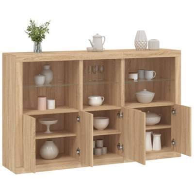 B&Q -  Sideboard With Led Lights Sonoma Oak 162X37X100 Cm
