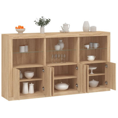 Vidaxl Sideboard With Led Lights Sonoma Oak 181.5X37X100 Cm from B&Q