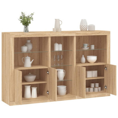 B&Q -  Sideboard With Led Lights Sonoma Oak 162X37X100 Cm