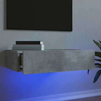 B&Q -  Tv Cabinet With Led Lights Concrete Grey 60X35X15.5 Cm