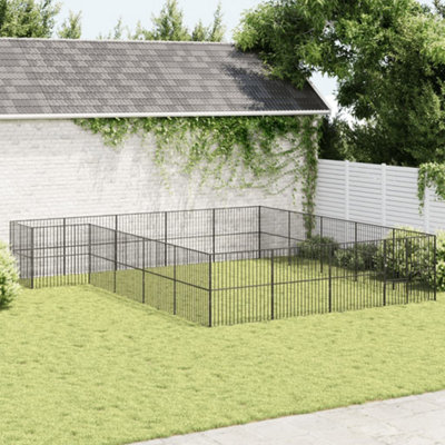 B&Q -  Dog Playpen 20 Panels Black Galvanised Steel
