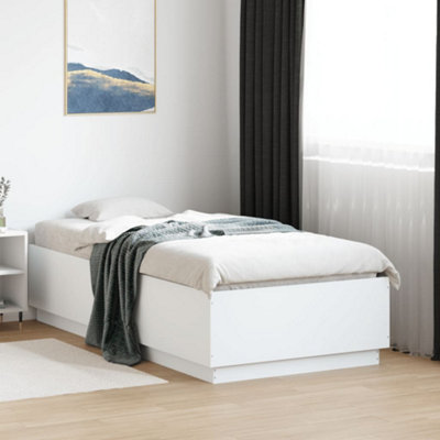 VIDAXL Bed Frame - Engineered Wood - White - 93x193 cm - Image 3