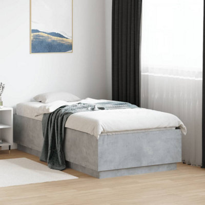 Vidaxl Bed Frame With Led Without Mattress Concrete Grey 90X190 Cm Single from B&Q