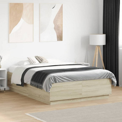 Vidaxl Bed Frame Without Mattress Sonoma Oak 135X190 Cm Double from B&Q