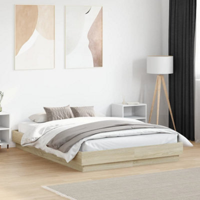 Vidaxl Bed Frame Without Mattress Sonoma Oak 135X190 Cm Double from B&Q