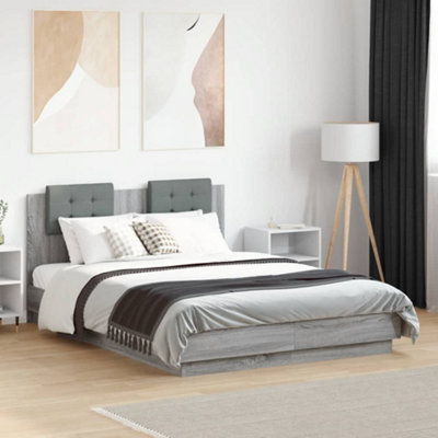 VIDAXL Bed Frame - Engineered Wood - Grey - Small Double - Image 3