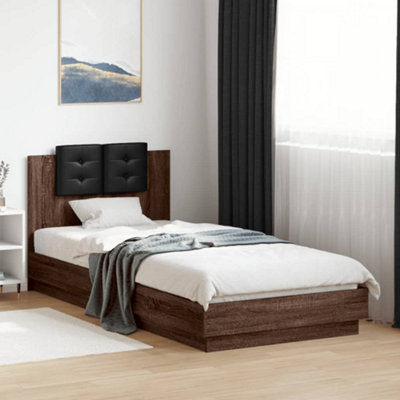 B&Q -  Bed Frame With Led Without Mattress Brown Oak 100X200 Cm
