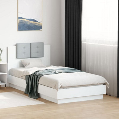 B&Q -  Bed Frame With Led Without Mattress White 90X190 Cm Single