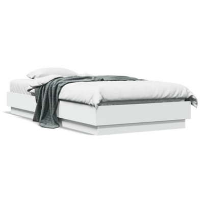 Vidaxl Bed Frame With Led Lights Home Bed Base White 75X190 Cm Small Single - Image 3