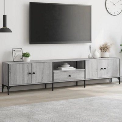 B&Q -  Tv Cabinet With Drawer Grey Sonoma 200X25X44 Cm Engineered Wood