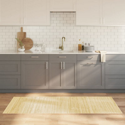 B&Q -  Rug Rectangular Light Nature 80X200 Cm Bamboo