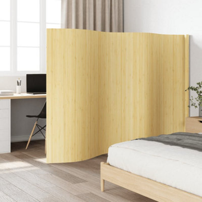 B&Q -  Room Divider Light Natural 165X400 Cm Bamboo
