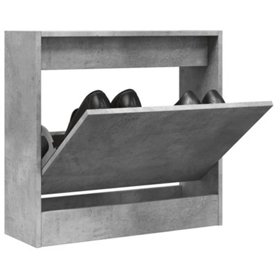 B&Q -  Shoe Cabinet Concrete Grey 60X21X57 Cm Engineered Wood