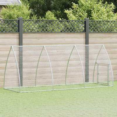 vidaXL Chicken Cage - 300x105x120 cm - Galvanised Steel - Silver - Image 3