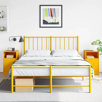 VIDAXL Bedside Cabinet - Steel - Yellow - 34.5x39x62 cm - Image 3