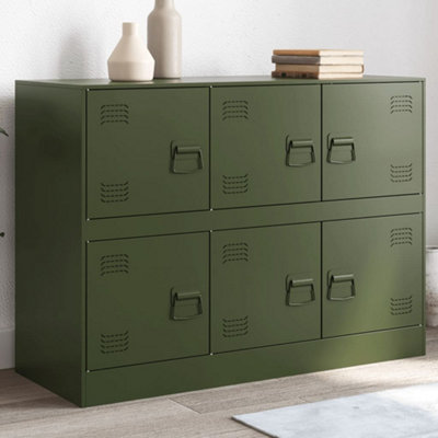 B&Q -  Sideboard Olive Green 99X39X73 Cm Steel