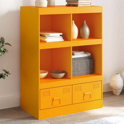 B&Q -  Highboard Mustard Yellow 67X39X95 Cm Steel