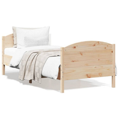 Vidaxl Bed Frame Without Mattress 75X190 Cm Small Single Solid Wood Pine from B&Q