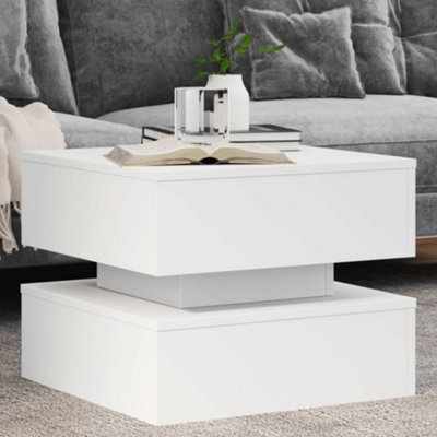 B&Q -  Coffee Table With Led Lights White 50X50X40 Cm