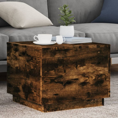 B&Q -  Coffee Table With Led Lights Smoked Oak 50X50X40 Cm