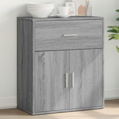 Vidaxl (Grey Sonoma) Sideboard Storage Cupboard Side Cabinet Highboard Black Engineered Wood - Image 3