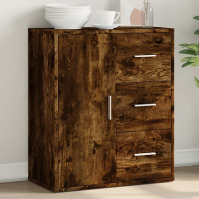 VIDAXL Smoked Oak Sideboard 3 Drawers - Image 4