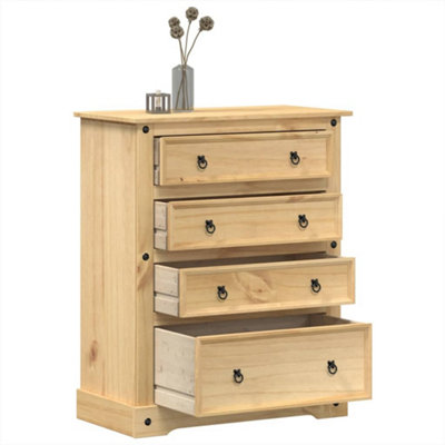B&Q -  Chest Of Drawers Corona 92X48X120 Cm Solid Wood Pine